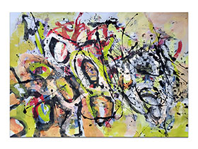 Moderne slike u galeriji MAG - apstraktna slika Životne boje akril na hameru 100x70 cm