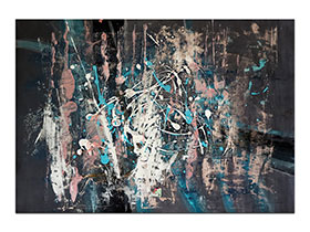 Moderne slike u galeriji MAG - apstraktna slika Zadire u tamu akril na hameru 100x70 cm