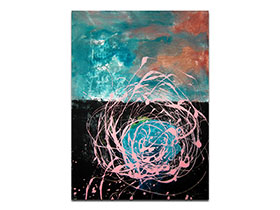 Galerija umjetničkih slika MAG - apstraktna slika Četvrta rotacija akril na slikarskom papiru 70x50 cm