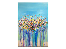 Moderne slike u galeriji MAG - apstraktna slika Šaroliki oblak akril na napetom platnu 90x60 cm