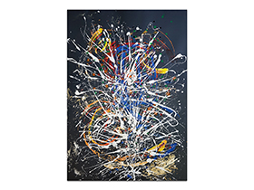 Moderne slike u galeriji MAG - apstraktna slika Vatromet II akril na hameru 100x70 cm