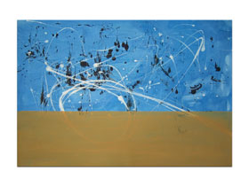 Umjetnička galerija slika MAG - originalna apstraktna slika Pješčana plaža akril na hameru 100x70 cm