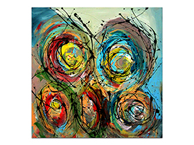 Moderne slike u galeriji MAG - Apstraktna slika Zajedno Akril na napetom platnu 80x80 cm