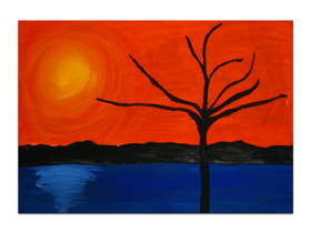 Galerija umjetnina MAG - umjetnička slika U suton akril na hameru 100x70 cm