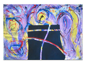 Galerija slika u Zagrebu MAG galerija - U očekivanju noći - apstraktna slika na platnu 105x75 cm