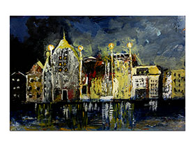 Umjetničke slike u galeriji MAG - Umjetnička slika Mediteranske katedrale Akril na kaširanom platnu 30x20 cm