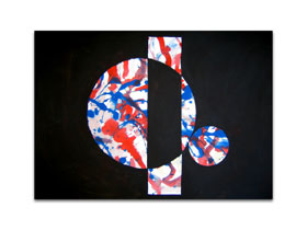 Prodaja slika akcija 50% popusta u online galeriji MAG - originalna apstraktna slika - Interakcija kruga 2