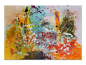 Moderne slike u galeriji MAG - apstraktna slika I nebo će opet biti plavo II akril na hameru 100x70 cm