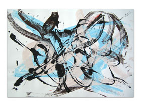 Uređenje doma slikama iz galerije MAG - apstraktna slika Obasjani ledom Akril na hameru 100x70 cm