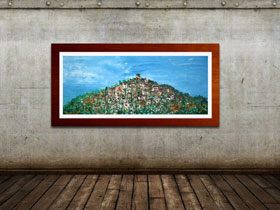 Klasično slikarstvo - Velika slika na platnu - Istarski kvȏdar - Akril na platnu 110x45 cm - MAG galerija