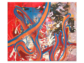 Moderna galerija u Zagrebu - MAG galerija - originalna apstraktna slika Iza toga je ljeto akril na platnu 65x55 cm