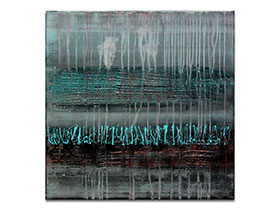 Galerija umjetničkih slika MAG - apstraktna slika Tirkizna nota akril na napetom platnu 90x90 cm