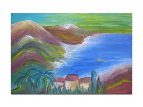 Galerija slika Istra - MAG galerija - Originalna slika na platnu - Otočna uvala - 85x55 cm
