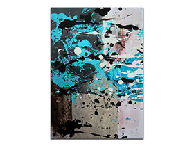 Moderne slike u galeriji MAG - apstraktna slika Prva reakcija akril na hameru 42x29 cm