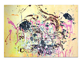 Moderne slike u galeriji MAG - apstraktna slika Klupska scena akril na hameru 100x70 cm