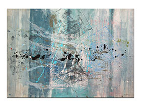 Moderne slike u galeriji MAG - apstraktna slika Mijene plavetnila akril na hameru 100x70 cm