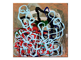 Moderne slike u galeriji MAG - Apstraktna slika Preplavljeno osjećajima II Akril na napetom platnu 30x30 cm