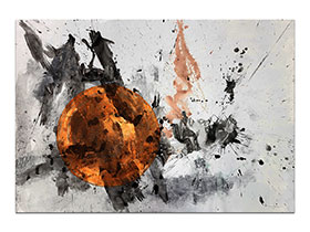 Moderne slike u galeriji MAG - apstraktna slika Krug topline akril na hameru 100x70 cm