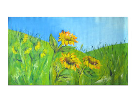 Klasično slikarstvo umjetničke slike u prodaji galerije MAG - Originalna slika na platnu - Suncokreti - 95x50 cm