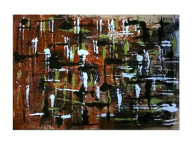 Osijek galerije slika MAG - apstraktna slika Love network 2 Akril na hameru 100x70 cm