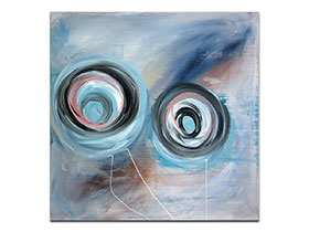 Prodaja umjetničkih slika u online galeriji MAG - apstraktna slika Baloni lete u nebo akril na napetom platnu 80x80 cm