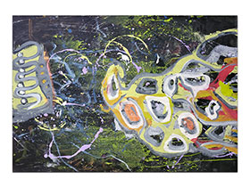 Moderne slike u galeriji MAG - apstraktna slika Stanične forme akril na hameru 100x70 cm