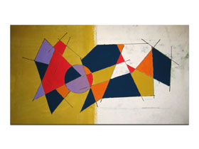 Design interijera slikama iz galerije MAG - Konstrukcija 1 - apstraktna slika na platnu 130x70 cm