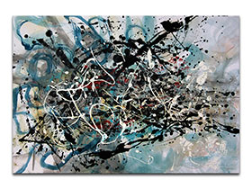 Moderne slike u galeriji MAG - apstraktna slika Dekonstrukcija akril na hameru 100x70 cm