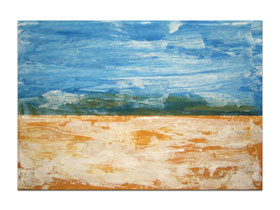 Umjetnička galerija Osijek - MAG galerija - apstraktna slika Gledam nebo u tišini akril na hameru 100x70 cm