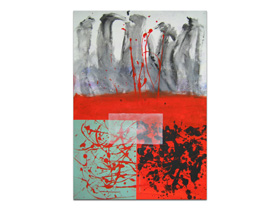 Moderna galerija MAG - apstraktna slika Povijest vatre Akril na hameru 100x70 cm