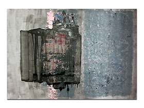 Moderne slike u galeriji MAG - apstraktna slika Temeljne strukture akril na hameru 100x70 cm