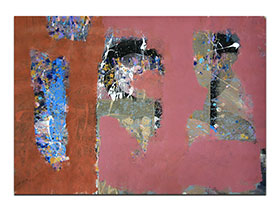 Moderne slike u galeriji MAG - apstraktna slika Ptica i čovjek Akril na nenapetom platnu 75x55 cm