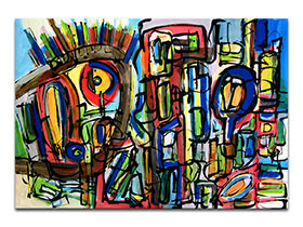 Moderne slike u galeriji MAG - apstraktna slika Punk Rock akril na hameru 100x70 cm