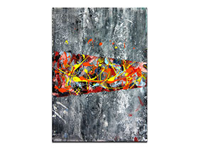 Moderne slike u galeriji MAG - apstraktna slika Toplina ognjišta akril na hameru 42x29 cm