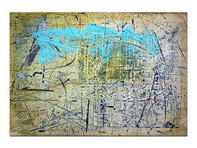 Moderne slike u galeriji MAG - apstraktna slika Pogled s neba akril na hameru 100x70 cm