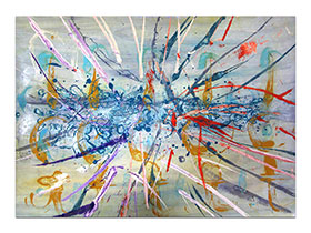 Moderne slike u galeriji MAG - apstraktna slika Svjetlucanje mora II akril na hameru 70x50 cm