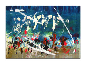 Galerija slika u Zagrebu MAG - umjetnička slika Pogled u prošlost akril na papiru 34x24 cm