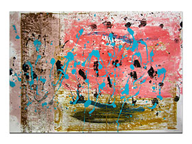 Moderne slike u galeriji MAG - apstraktna slika Plovimo maštom akril na hameru 100x70 cm