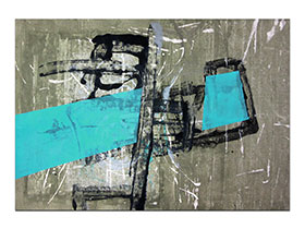 Moderne slike u galeriji MAG - apstraktna slika Dimenzije tirkiza akril na hameru 100x70 cm