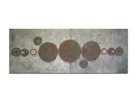 Dnevni boravci uređenje interijera modernim slikama - Galaksija - apstraktna slika na platnu 155x60 cm