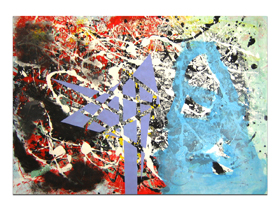 Galerija slika u Zagrebu MAG - apstraktna slika Ipak si tu Akril na hameru 100x70 cm