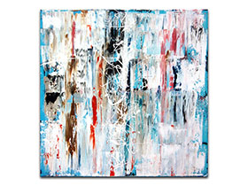 Moderne slike u galeriji MAG - apstraktna slika Poruka s neba II akril na napetom platnu 70x70 cm