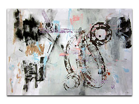 Moderne slike u galeriji MAG - apstraktna slika Pođimo kući akril na hameru 100x70 cm