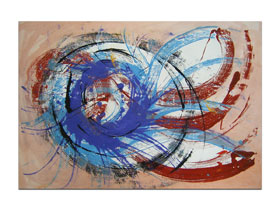 Uređenje interijera slikama iz galerije MAG - apstraktna slika U treptaju Akril na hameru 100x70 cm