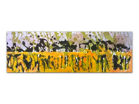 Poklon za rođendan slike iz ponude galerije MAG - apstraktna slika Paralelni Curry Akril na platnu 80x25 cm