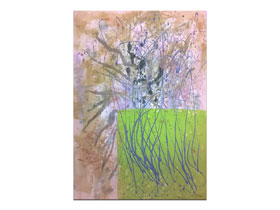 Apartmani uređenje slikama iz ponude galerije MAG - originalna apstraktna slika Buđenje proljeća akril na hameru 100x70 cm