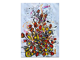 Moderne slike u galeriji MAG - apstraktna slika Cvjetna erupcija akril na hameru 100x70 cm