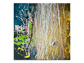 Moderne slike u galeriji MAG - apstraktna slika Zlatna groznica Reljefni akril na platnu 60x60 cm