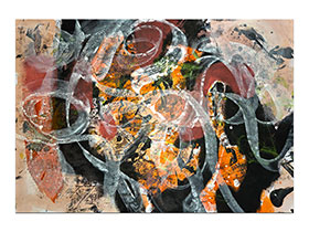 Moderne slike u galeriji MAG - apstraktna slika Vibracija prisutnosti akril na hameru 100x70 cm