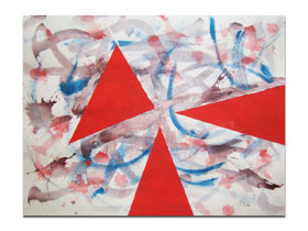 Dizajn interijera slikama iz galerije slika MAG - 3 Blood cells - apstraktna slika na hameru 65x50 cm